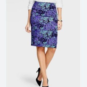 Talbots Floral Pencil Skirt - Purple, Black, & Blue Sz. 4
